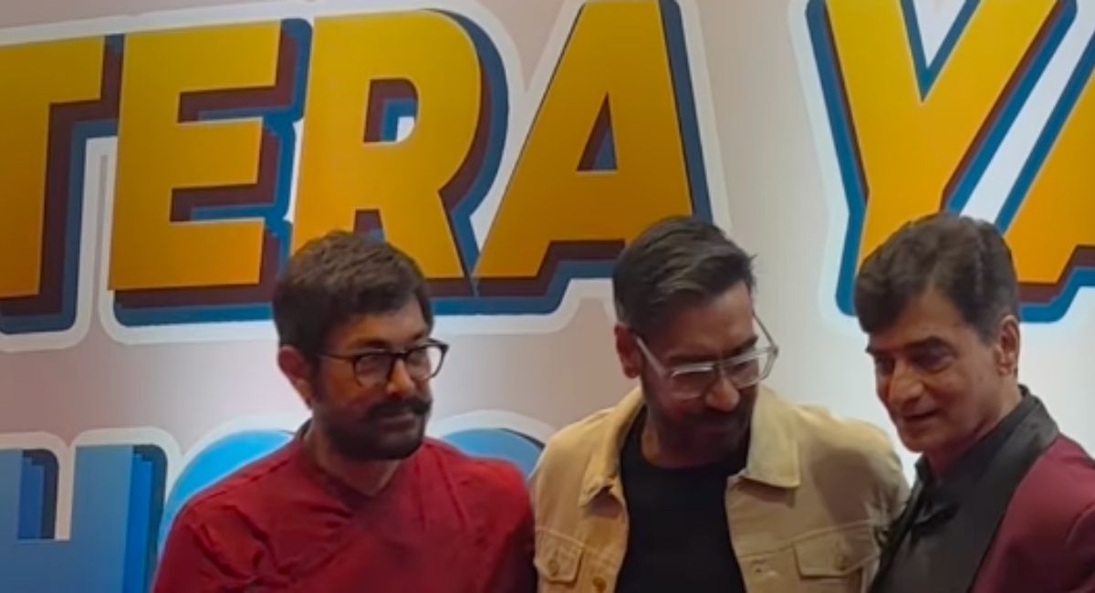 Aamir Khan and Ajay Devgn reunite at the Tera Yaar Hoon Main event for a nostalgic journey back to their Ishq days, cheering on Indra Kumar's son Aman Kumar's Bollywood debut.