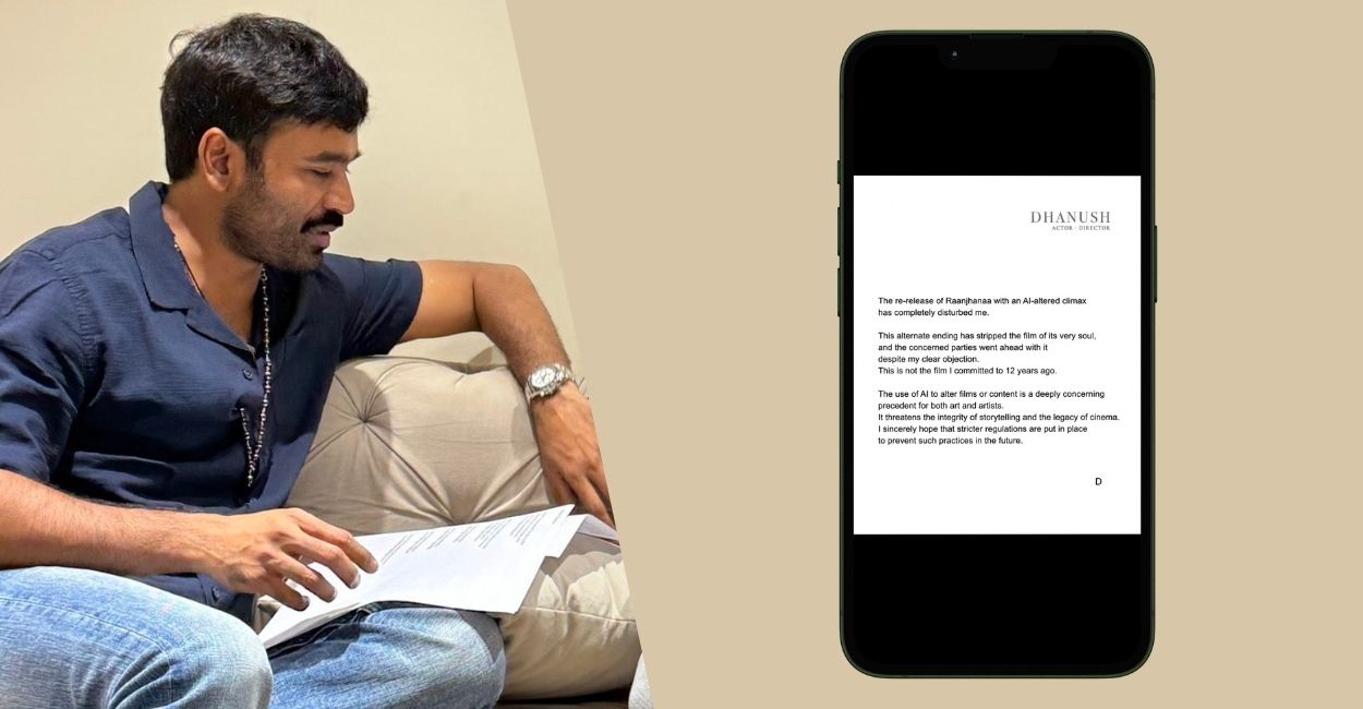 Raanjhanaa star Dhanush shares his perspective on the movie’s Tamil version’s 2025 re-release with an AI-generated ending, igniting fresh discussion in film circles.